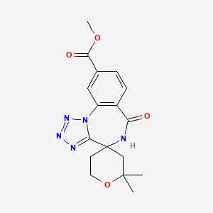 Methyl 2,2-dimethyl-6'-oxo-2,3,5,5',6,6'-hexahydrospiro(pyran-4,4'-tetraazolo[1,5-a][1,4]benzodiazepine)-9'-carboxylate