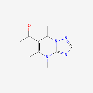 molecular formula C10H14N4O B1528323 1-{4,5,7-三甲基-4H,7H-[1,2,4]三唑并[1,5-a]嘧啶-6-基}乙酮 CAS No. 1798751-08-2