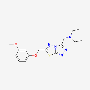 molecular formula C16H21N5O2S B15283235 N-ethyl-N-({6-[(3-methoxyphenoxy)methyl][1,2,4]triazolo[3,4-b][1,3,4]thiadiazol-3-yl}methyl)ethanamine 