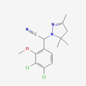 (3,4-dichloro-2-methoxyphenyl)(3,5,5-trimethyl-4,5-dihydro-1H-pyrazol-1-yl)acetonitrile