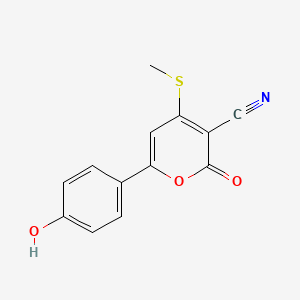 6-(4-hydroxyphenyl)-4-(methylsulfanyl)-2-oxo-2H-pyran-3-carbonitrile