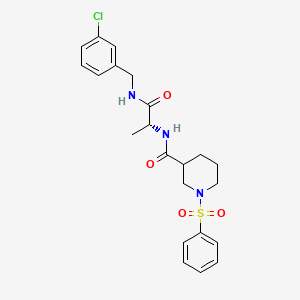 N-{2-[(3-chlorobenzyl)amino]-1-methyl-2-oxoethyl}-1-(phenylsulfonyl)-3-piperidinecarboxamide