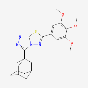 molecular formula C22H26N4O3S B15283353 3-(1-Adamantyl)-6-(3,4,5-trimethoxyphenyl)[1,2,4]triazolo[3,4-b][1,3,4]thiadiazole 