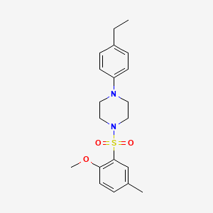 molecular formula C20H26N2O3S B15283361 2-{[4-(4-Ethylphenyl)-1-piperazinyl]sulfonyl}-4-methylphenyl methyl ether 