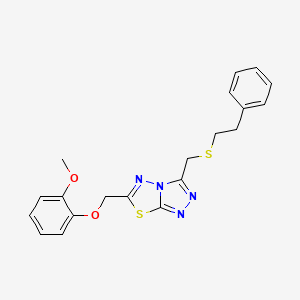 6-[(2-Methoxyphenoxy)methyl]-3-{[(2-phenylethyl)sulfanyl]methyl}[1,2,4]triazolo[3,4-b][1,3,4]thiadiazole