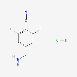 molecular formula C8H7ClF2N2 B1528338 4-(Aminomethyl)-2,6-difluorobenzonitrile hydrochloride CAS No. 1803589-03-8