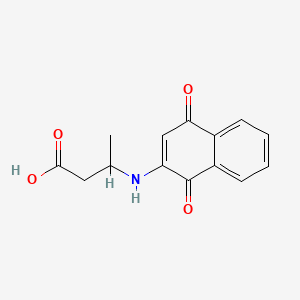 molecular formula C14H13NO4 B15283397 3-[(1,4-Dioxo-1,4-dihydro-2-naphthalenyl)amino]butanoic acid 