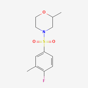 molecular formula C12H16FNO3S B15283398 4-[(4-Fluoro-3-methylphenyl)sulfonyl]-2-methylmorpholine 