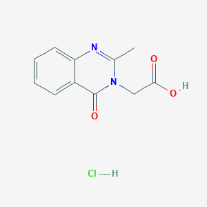 molecular formula C11H11ClN2O3 B1528341 2-(2-Methyl-4-oxo-3,4-dihydroquinazolin-3-yl)acetic acid hydrochloride CAS No. 1803581-72-7