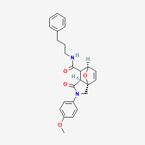 molecular formula C25H26N2O4 B15283411 2-(4-methoxyphenyl)-3-oxo-N-(3-phenylpropyl)-1,2,4,5-tetrahydro-5,7a-epoxyisoindole-4-carboxamide 