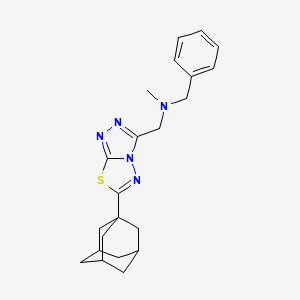 molecular formula C22H27N5S B15283416 N-{[6-(1-adamantyl)[1,2,4]triazolo[3,4-b][1,3,4]thiadiazol-3-yl]methyl}-N-benzyl-N-methylamine 