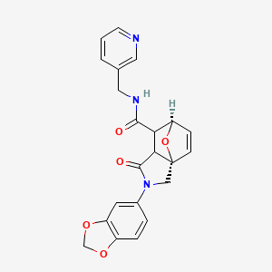 3-(1,3-benzodioxol-5-yl)-4-oxo-N-(3-pyridinylmethyl)-10-oxa-3-azatricyclo[5.2.1.0~1,5~]dec-8-ene-6-carboxamide