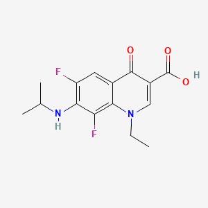 molecular formula C15H16F2N2O3 B15283429 1-Ethyl-6,8-difluoro-7-(isopropylamino)-4-oxo-1,4-dihydro-3-quinolinecarboxylic acid 