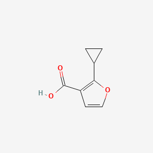 molecular formula C8H8O3 B1528343 2-Cyclopropylfuran-3-carboxylic acid CAS No. 1803589-51-6