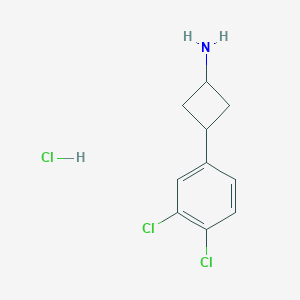 molecular formula C10H12Cl3N B1528344 3-(3,4-二氯苯基)环丁-1-胺盐酸盐 CAS No. 1807937-71-8