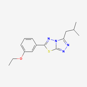 molecular formula C15H18N4OS B15283440 Ethyl 3-(3-isobutyl[1,2,4]triazolo[3,4-b][1,3,4]thiadiazol-6-yl)phenyl ether 