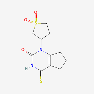 molecular formula C11H14N2O3S2 B15283446 1-(1,1-dioxidotetrahydro-3-thienyl)-4-thioxo-1,3,4,5,6,7-hexahydro-2H-cyclopenta[d]pyrimidin-2-one 