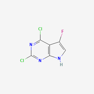 molecular formula C6H2Cl2FN3 B1528348 2,4-Dichloro-5-fluoro-7H-pyrrolo[2,3-d]pyrimidine CAS No. 1053228-29-7