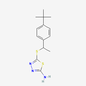 5-{[1-(4-Tert-butylphenyl)ethyl]sulfanyl}-1,3,4-thiadiazol-2-ylamine