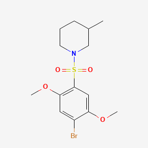 molecular formula C14H20BrNO4S B15283495 1-[(4-Bromo-2,5-dimethoxyphenyl)sulfonyl]-3-methylpiperidine 