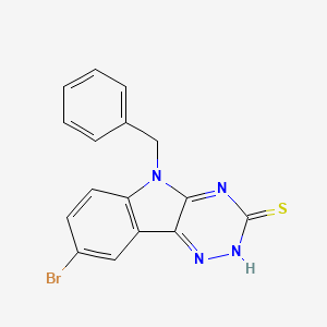 molecular formula C16H11BrN4S B15283502 5-benzyl-8-bromo-5H-[1,2,4]triazino[5,6-b]indol-3-yl hydrosulfide 