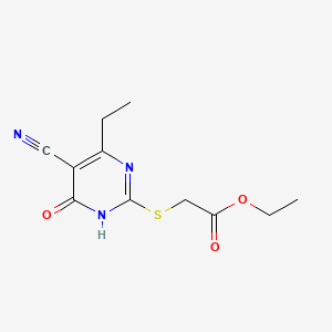 ethyl 2-[(5-cyano-6-ethyl-4-oxo-1H-pyrimidin-2-yl)sulfanyl]acetate