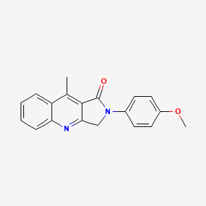 molecular formula C19H16N2O2 B15283522 2-(4-methoxyphenyl)-9-methyl-2,3-dihydro-1H-pyrrolo[3,4-b]quinolin-1-one 