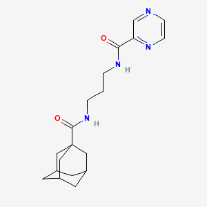 molecular formula C19H26N4O2 B15283552 N-{3-[(1-adamantylcarbonyl)amino]propyl}-2-pyrazinecarboxamide 