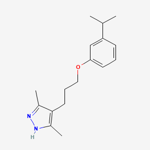 molecular formula C17H24N2O B15283591 3-(3,5-dimethyl-1H-pyrazol-4-yl)propyl 3-isopropylphenyl ether 