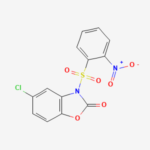 5-chloro-3-({2-nitrophenyl}sulfonyl)-1,3-benzoxazol-2(3H)-one