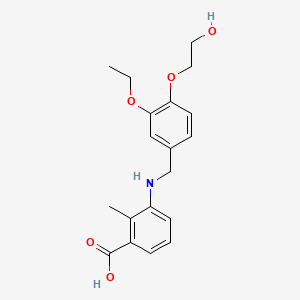 molecular formula C19H23NO5 B15283648 3-{[3-Ethoxy-4-(2-hydroxyethoxy)benzyl]amino}-2-methylbenzoic acid 