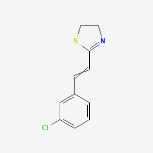 molecular formula C11H10ClNS B15283702 2-[2-(3-Chlorophenyl)vinyl]-4,5-dihydro-1,3-thiazole 