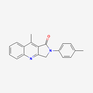 molecular formula C19H16N2O B15283709 9-methyl-2-(4-methylphenyl)-2,3-dihydro-1H-pyrrolo[3,4-b]quinolin-1-one 