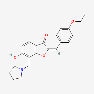 2-(4-ethoxybenzylidene)-6-hydroxy-7-(1-pyrrolidinylmethyl)-1-benzofuran-3(2H)-one