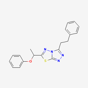 Phenyl 1-[3-(2-phenylethyl)[1,2,4]triazolo[3,4-b][1,3,4]thiadiazol-6-yl]ethyl ether