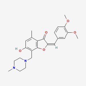 2-(3,4-dimethoxybenzylidene)-6-hydroxy-4-methyl-7-[(4-methyl-1-piperazinyl)methyl]-1-benzofuran-3(2H)-one