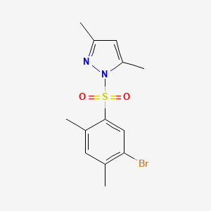 molecular formula C13H15BrN2O2S B15283807 1-[(5-bromo-2,4-dimethylphenyl)sulfonyl]-3,5-dimethyl-1H-pyrazole 