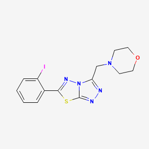 molecular formula C14H14IN5OS B15283846 6-(2-Iodophenyl)-3-(morpholin-4-ylmethyl)[1,2,4]triazolo[3,4-b][1,3,4]thiadiazole 