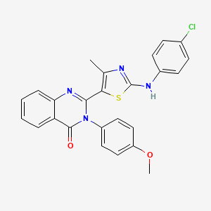 molecular formula C25H19ClN4O2S B15283854 2-[2-(4-chloroanilino)-4-methyl-1,3-thiazol-5-yl]-3-(4-methoxyphenyl)-4(3H)-quinazolinone 