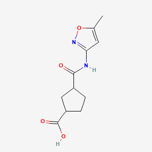 molecular formula C11H14N2O4 B15283883 3-{[(5-Methyl-3-isoxazolyl)amino]carbonyl}cyclopentanecarboxylic acid 