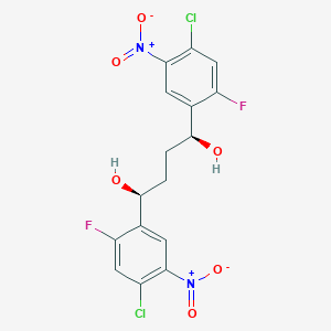 molecular formula C16H12Cl2F2N2O6 B1528389 (1S,4S)-1,4-双(4-氯-2-氟-5-硝基苯基)丁烷-1,4-二醇 CAS No. 1292836-20-4