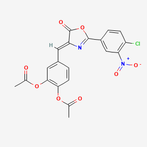 2-(acetyloxy)-4-[(2-{4-chloro-3-nitrophenyl}-5-oxo-1,3-oxazol-4(5H)-ylidene)methyl]phenyl acetate