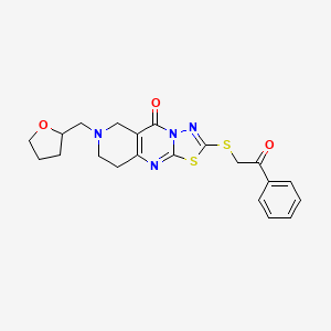 2-[(2-oxo-2-phenylethyl)sulfanyl]-7-(tetrahydro-2-furanylmethyl)-6,7,8,9-tetrahydro-5H-pyrido[4,3-d][1,3,4]thiadiazolo[3,2-a]pyrimidin-5-one