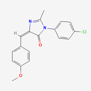 molecular formula C18H15ClN2O2 B15283917 3-(4-chlorophenyl)-5-(4-methoxybenzylidene)-2-methyl-3,5-dihydro-4H-imidazol-4-one 