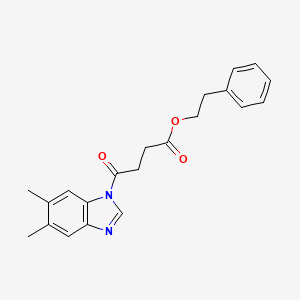 molecular formula C21H22N2O3 B15283924 2-phenylethyl 4-(5,6-dimethyl-1H-benzimidazol-1-yl)-4-oxobutanoate 