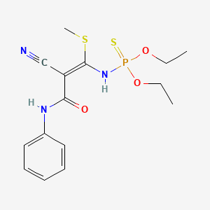 O,O-diethyl 3-anilino-2-cyano-1-(methylsulfanyl)-3-oxo-1-propenylamidothiophosphate