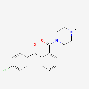 molecular formula C20H21ClN2O2 B15283948 (4-Chlorophenyl){2-[(4-ethyl-1-piperazinyl)carbonyl]phenyl}methanone 