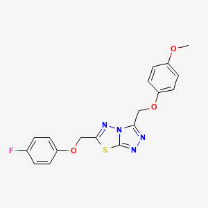 molecular formula C18H15FN4O3S B15283978 6-[(4-Fluorophenoxy)methyl]-3-[(4-methoxyphenoxy)methyl][1,2,4]triazolo[3,4-b][1,3,4]thiadiazole 