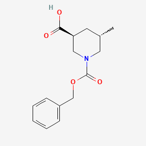 molecular formula C15H19NO4 B1528398 Ácido trans-1-(benciloxocarbonil)-5-metilpiperidina-3-carboxílico CAS No. 1269757-29-0