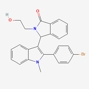 molecular formula C25H21BrN2O2 B15283980 3-[2-(4-bromophenyl)-1-methyl-1H-indol-3-yl]-2-(2-hydroxyethyl)-1-isoindolinone 